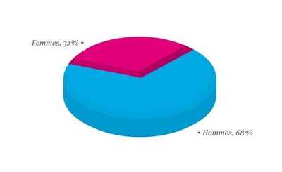 Femmes : 32% / Hommes : 68%